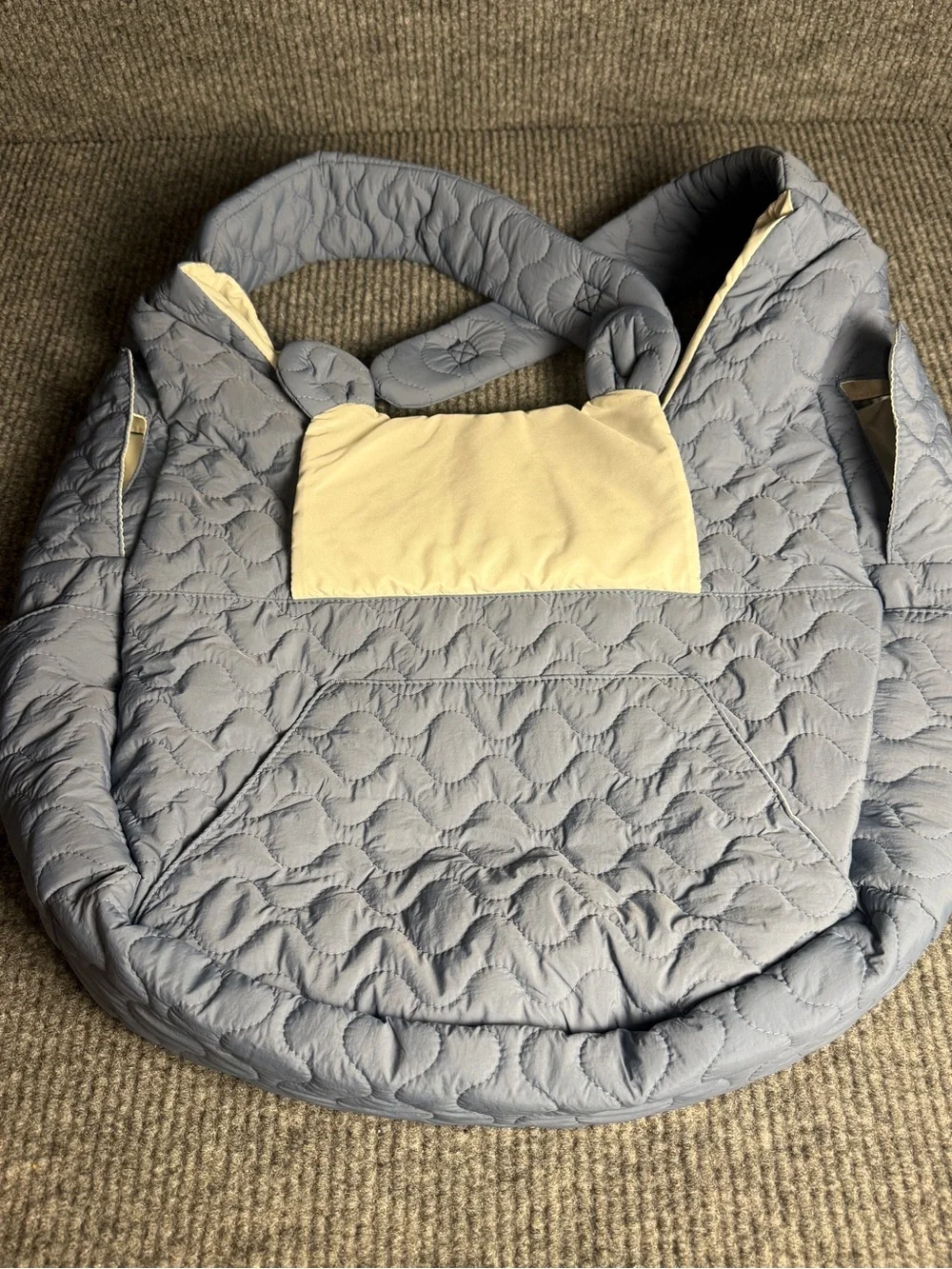 Quilted Front Pet Carrier Slings Bag for Small Dogs & Cats – Pastel Blue